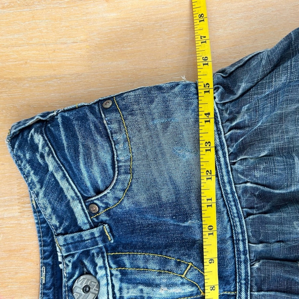 VTG Miss Sixty M60 Denim Tiered Midi Skirt XS Distressed Boho Festival Y2K 90s - Picture 9 of 10